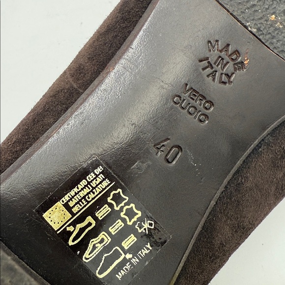 Vintage Gunlia Gabrielli bown orange women 40 Loafers moccasin shoes sude Y2K r - Picture 9 of 11